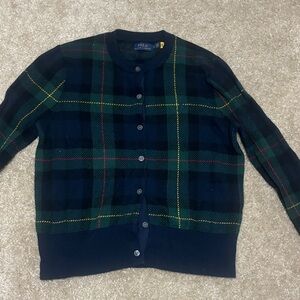 Ralph Lauren Polo Navy and Green Plaid Sweater